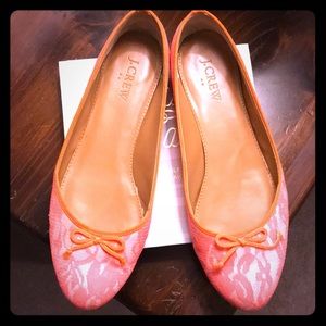 neon orange j. crew flats